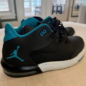 Jordan Flight Nike Black and Teal Sneakers